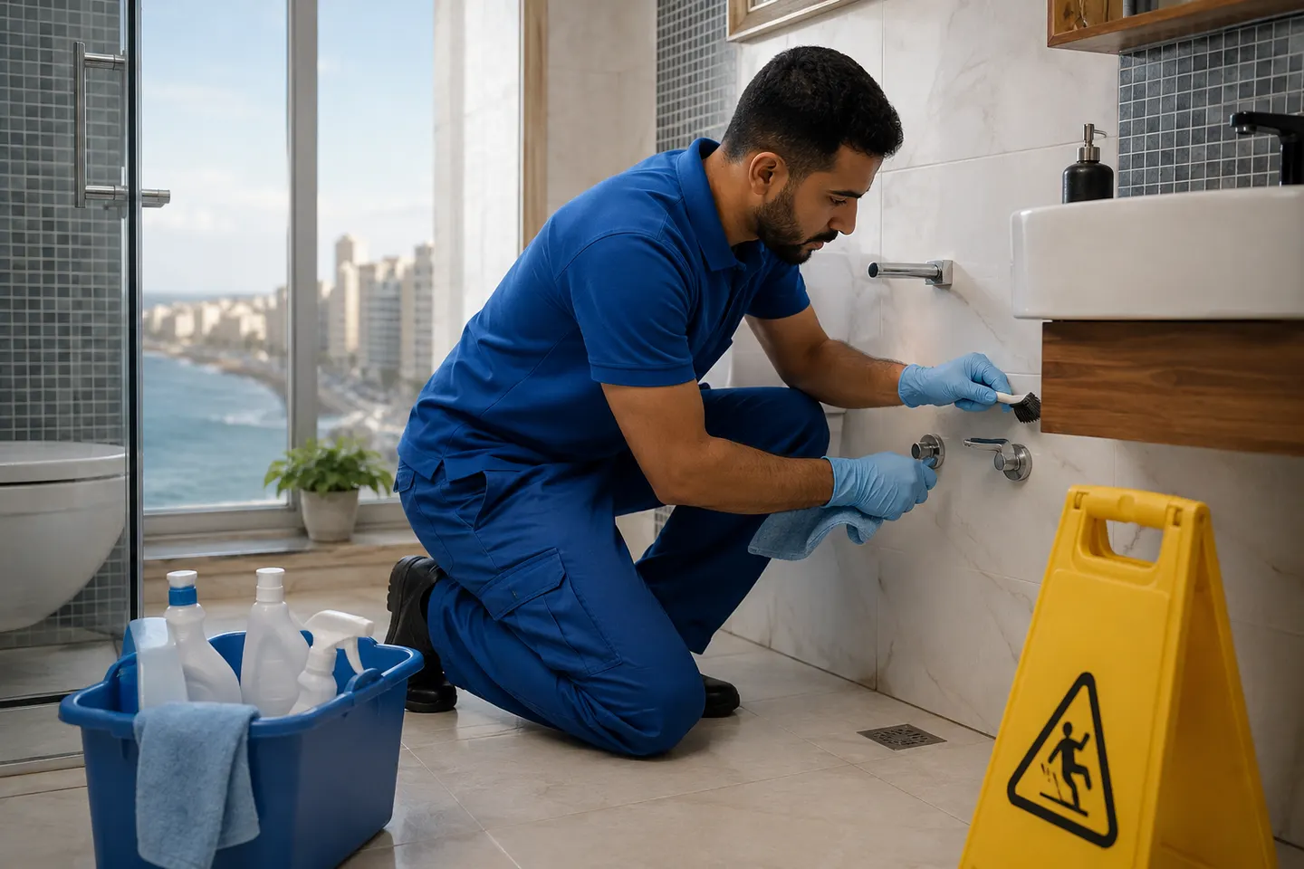 تنظيف فواصل وأدوات حمام في الإسكندرية